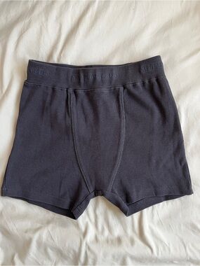 NWOT The Mayfair Group Self Love Club Ribbed Boxer Shorts XS Charcoal